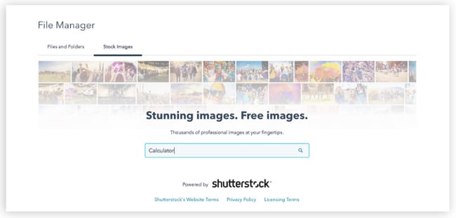 HubSpot Blog Tool Shutterstock
