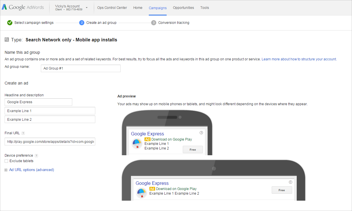 Search Ads | Google Play Setup
